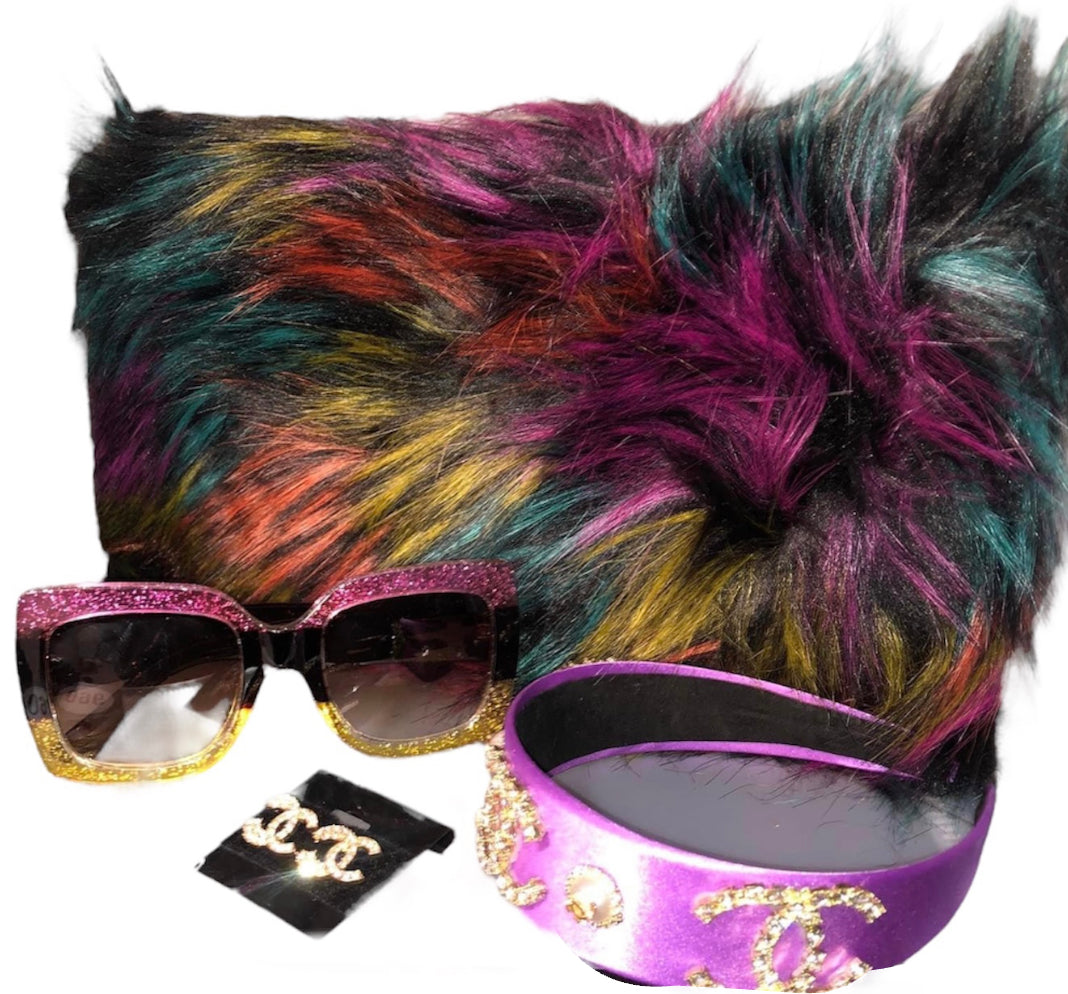 Colorful Fur Handbag/Clutch!