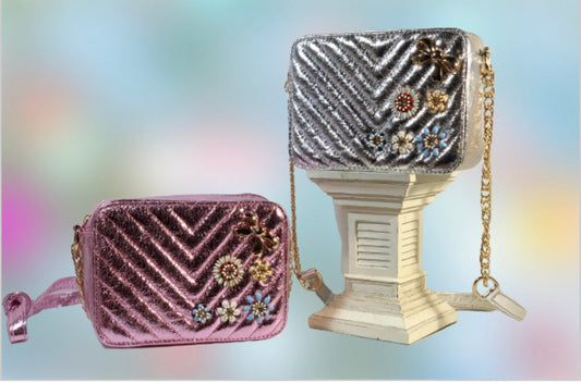 Pretty Metallic Handbags(Pink or Silver)